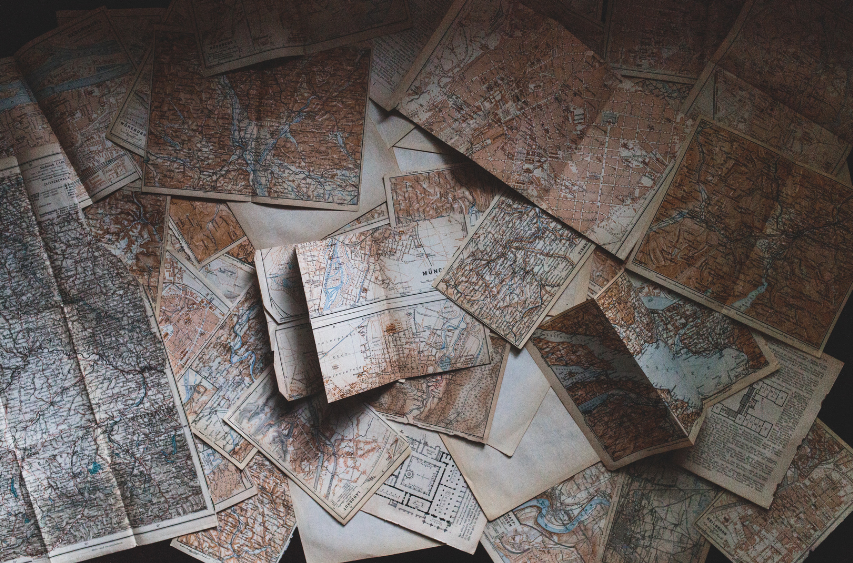 Maps on desk