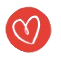 Small heart in red circle